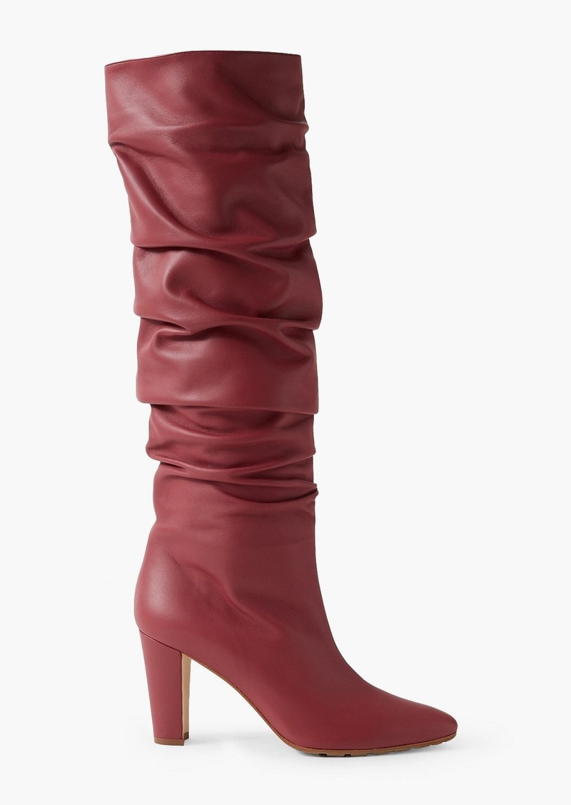 Manolo Blahnik - Calassohi 90 leather knee boots - Burgundy - EU 35