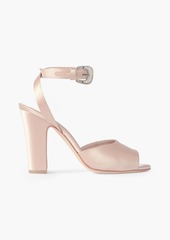 Manolo Blahnik - Elohbita 105 embellished satin sandals - Pink - EU 36