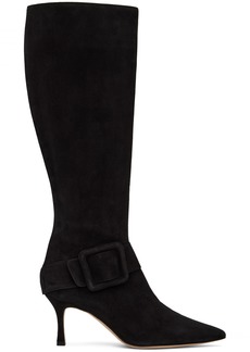 Manolo Blahnik Black Bayhi Gala Tall Boots