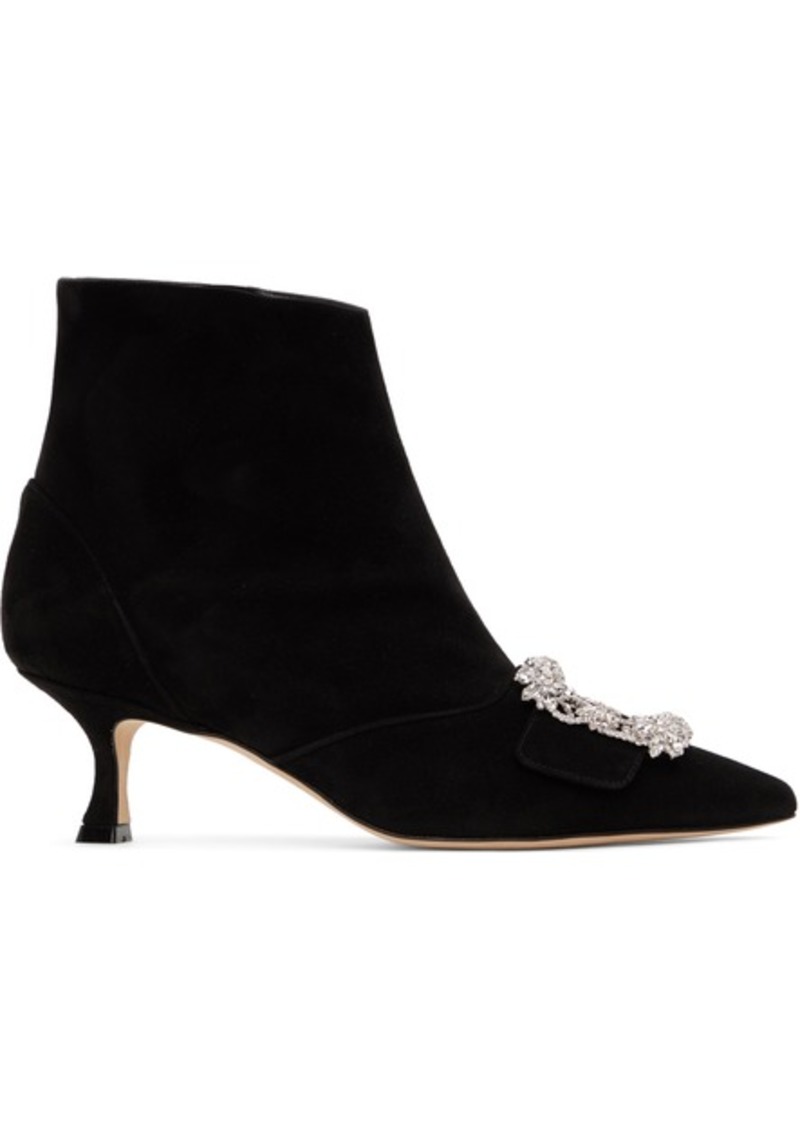 Manolo Blahnik Black Baylow Boots