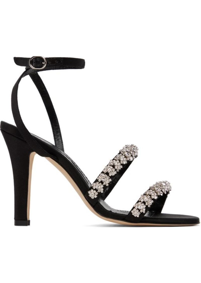 Manolo Blahnik Black Vedada Heeled Sandals