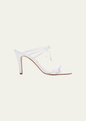 Manolo Blahnik Boman Leather Tie Slide Sandals