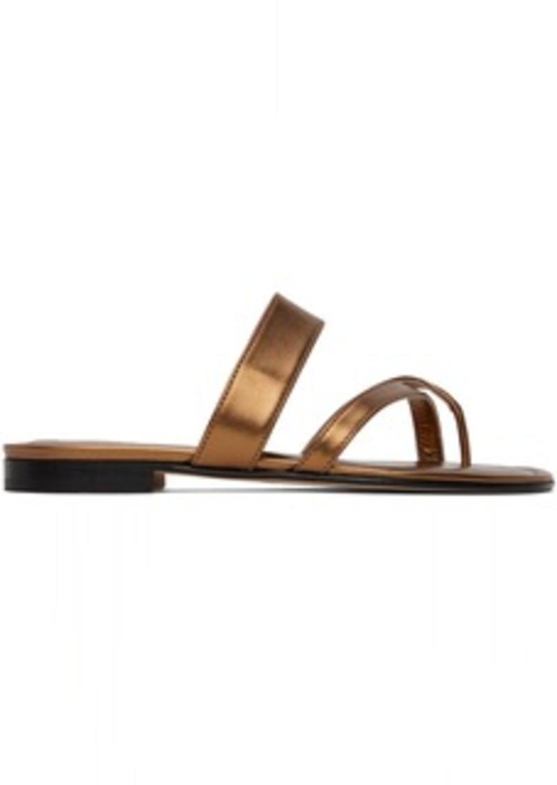 Manolo Blahnik Bronze Susa Sandals