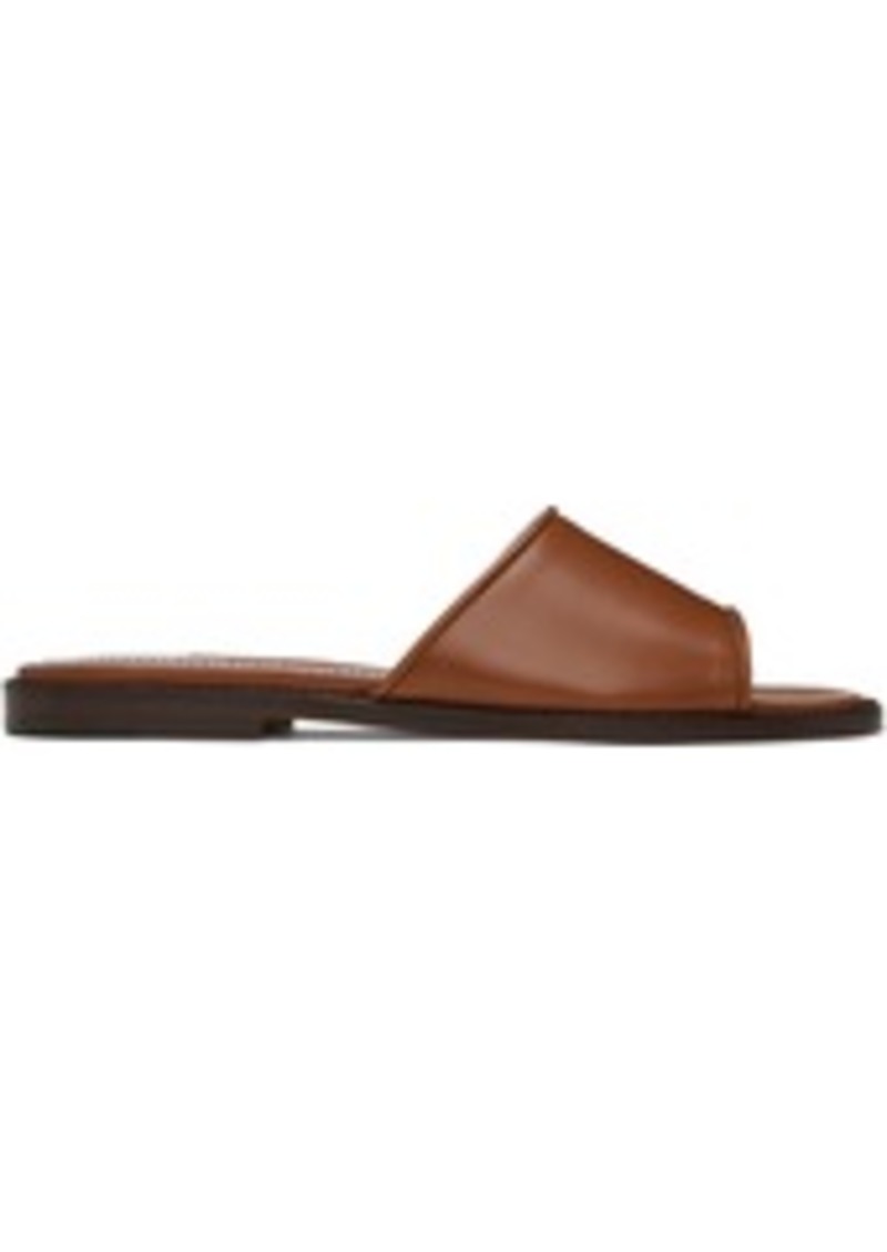 Manolo Blahnik Brown Safinanu Sandals