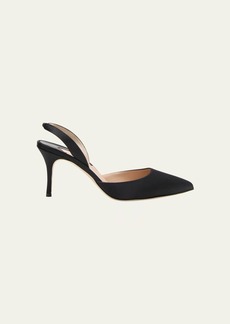 Manolo Blahnik Carolyne Satin Slingback Pumps