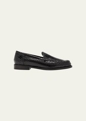 Manolo Blahnik Dineguardo Snakeskin Easy Loafers