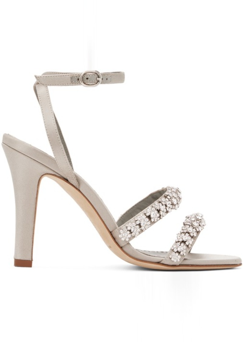 Manolo Blahnik Gray Vedada Heeled Sandals