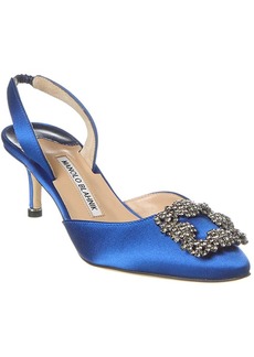 Manolo Blahnik Hangisi 50 Satin Slingback Pump