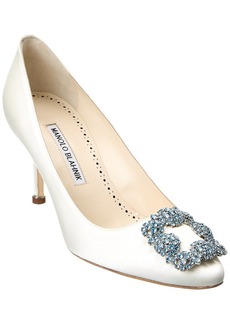 Manolo Blahnik Hangisi Bridal 70 Satin Pump