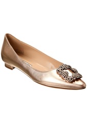 Manolo Blahnik Hangisi Leather Flat