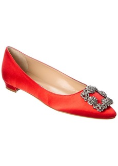 Manolo Blahnik Hangisi Satin Flat