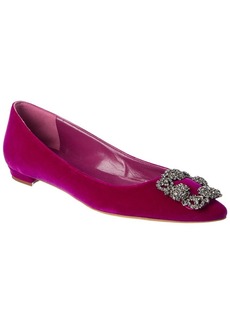 Manolo Blahnik Hangisi Velvet Flat