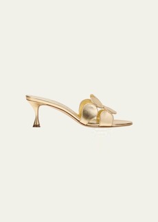 Manolo Blahnik Haribalmu Metallic Stiletto Slide Sandals