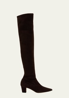 Manolo Blahnik Lupasca Suede Over-The-Knee Boots