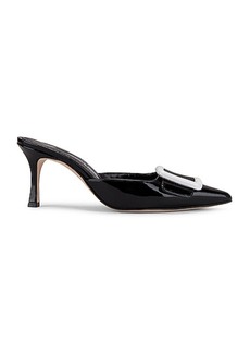 manolo blahnik aspro patent leather block heel slingbacks