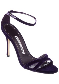 Manolo Blahnik Paloma 105 Velvet Sandal