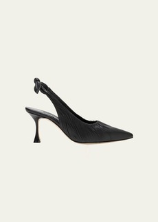 Manolo Blahnik Pelagalo Gala Ruched Bow Slingback Pumps