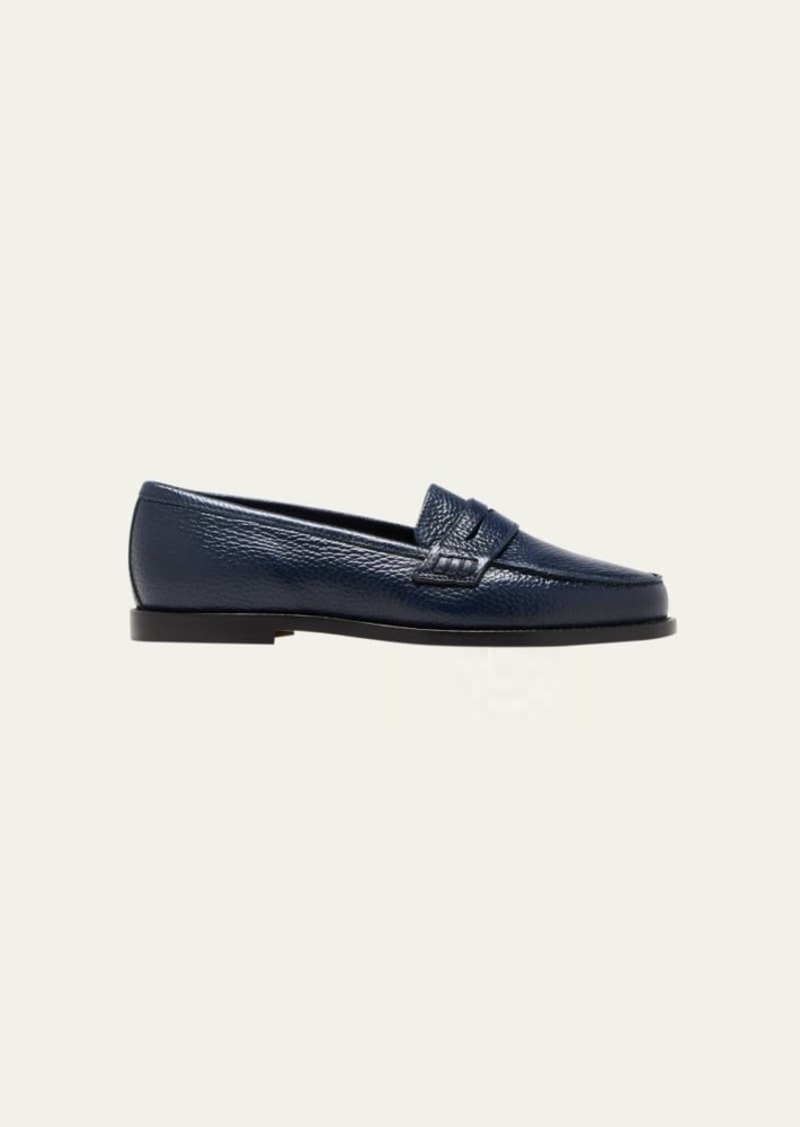 Manolo Blahnik Perrita Leather Penny Loafers