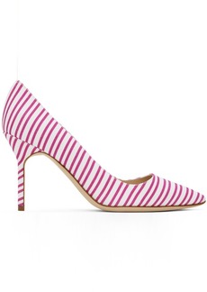 Manolo Blahnik Pink & White BB 90 Heels