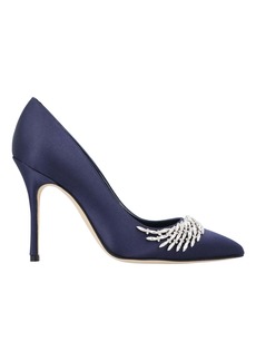 Manolo Blahnik Pluma Fabio Satin 105 Pump Purple