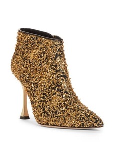 Manolo Blahnik Pluta Pointed Toe Bootie in Gold at Nordstrom