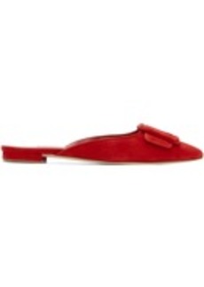 Manolo Blahnik Red Maysale Flat Slippers