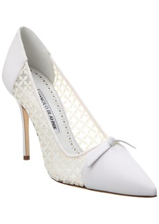 Manolo Blahnik Riniala 105 Mesh & Canvas Pump