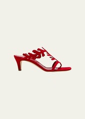Manolo Blahnik Suede T-Strap Slide Sandals