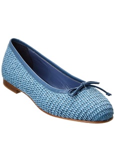 Manolo Blahnik Veralli Raffia & Leather Flat