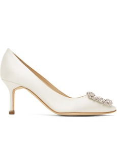 Manolo Blahnik White Hangisi Heels