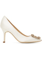 Manolo Blahnik White Hangisi Heels