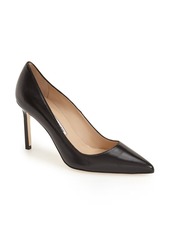 Manolo Blahnik BB Pointed Toe Pump in Black Leather at Nordstrom