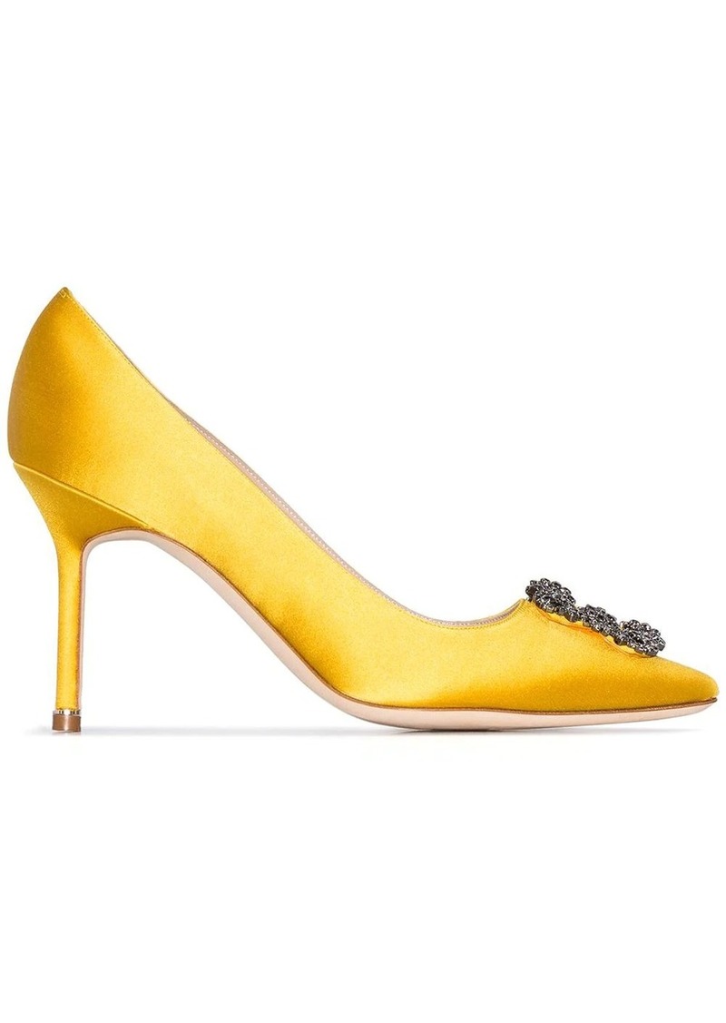 Manolo Blahnik Hangisi 90mm appliqué satin pumps