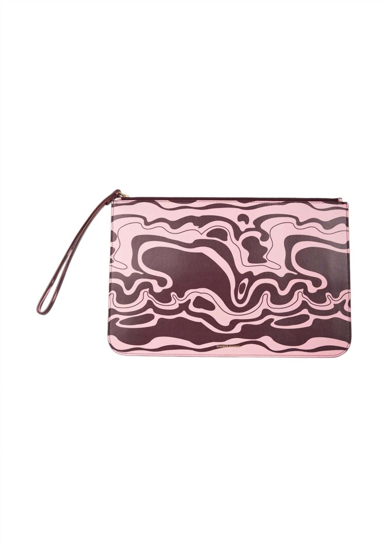 Mansur Gavriel Large Zip Pouch In Flamingo/plum