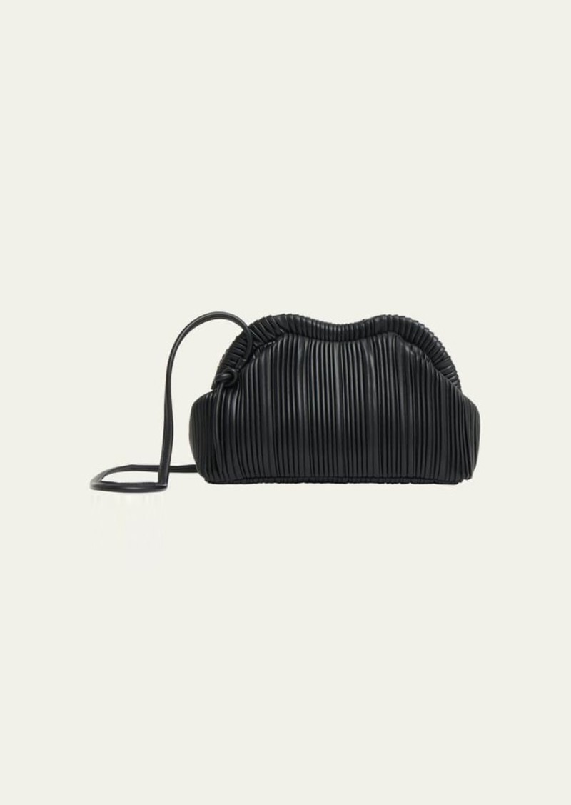 Mansur Gavriel Baci Pleated Leather Clutch Bag