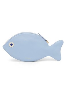 Mansur Gavriel Fish Leather Pouch in Cielo at Nordstrom