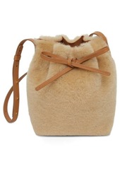 Mansur Gavriel Mini Genuine Shearling Bucket Bag in Natural/Caramel at Nordstrom