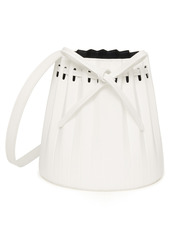 Mansur Gavriel Mini Pleated Leather Bucket Bag in White/Blue at Nordstrom