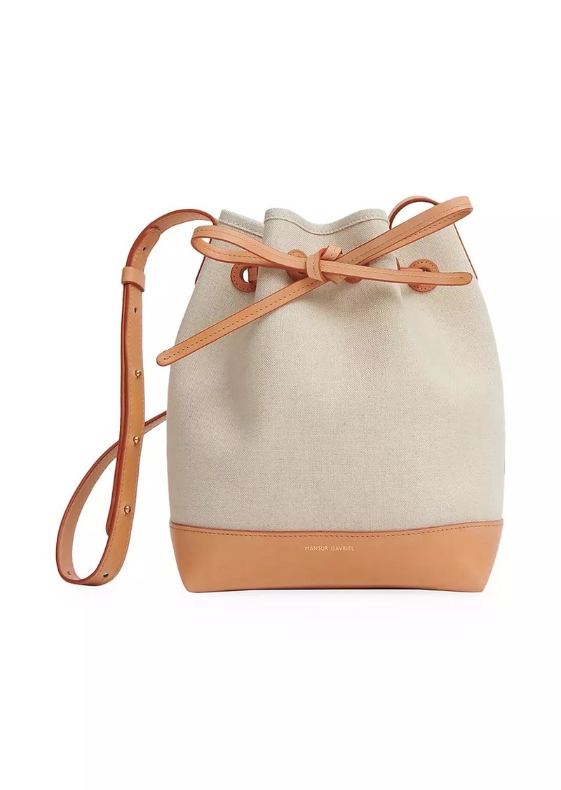 Mansur Gavriel Mini Canvas & Leather Bucket Bag