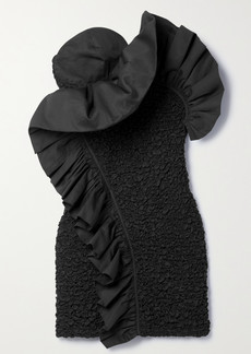 Mara Hoffman Alycia Ruffled Organic Cotton-poplin Trimmed Cloque Mini Dress