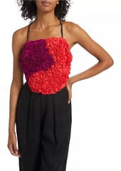 Mara Hoffman Andrea Colorblocked Cotton-Blend Ruched Tank