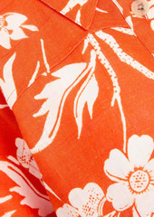 Mara Hoffman - Abbie floral-print hemp midi shirt dress - Orange - XXS