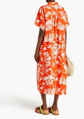 Mara Hoffman - Abbie floral-print hemp midi shirt dress - Orange - S