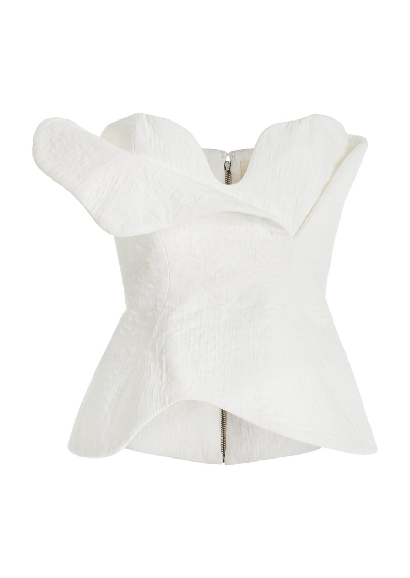 Mara Hoffman - Angela Textured-Cotton Top - Ivory - US 8 - Best Seller - Moda Operandi