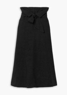 Mara Hoffman - Anna belted TENCEL™ Lyocell and linen-blend midi skirt - Black - L