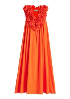 Mara Hoffman - Bindi Rosette Bust Cotton Maxi Dress - Red - S - Moda Operandi