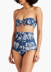 Mara Hoffman - Bobbi floral-print ruched high-rise bikini briefs - Blue - XS