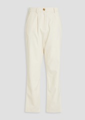 Mara Hoffman - Dita pleated Tencel™ and cotton-blend jacquard straight-leg pants - White - US 4