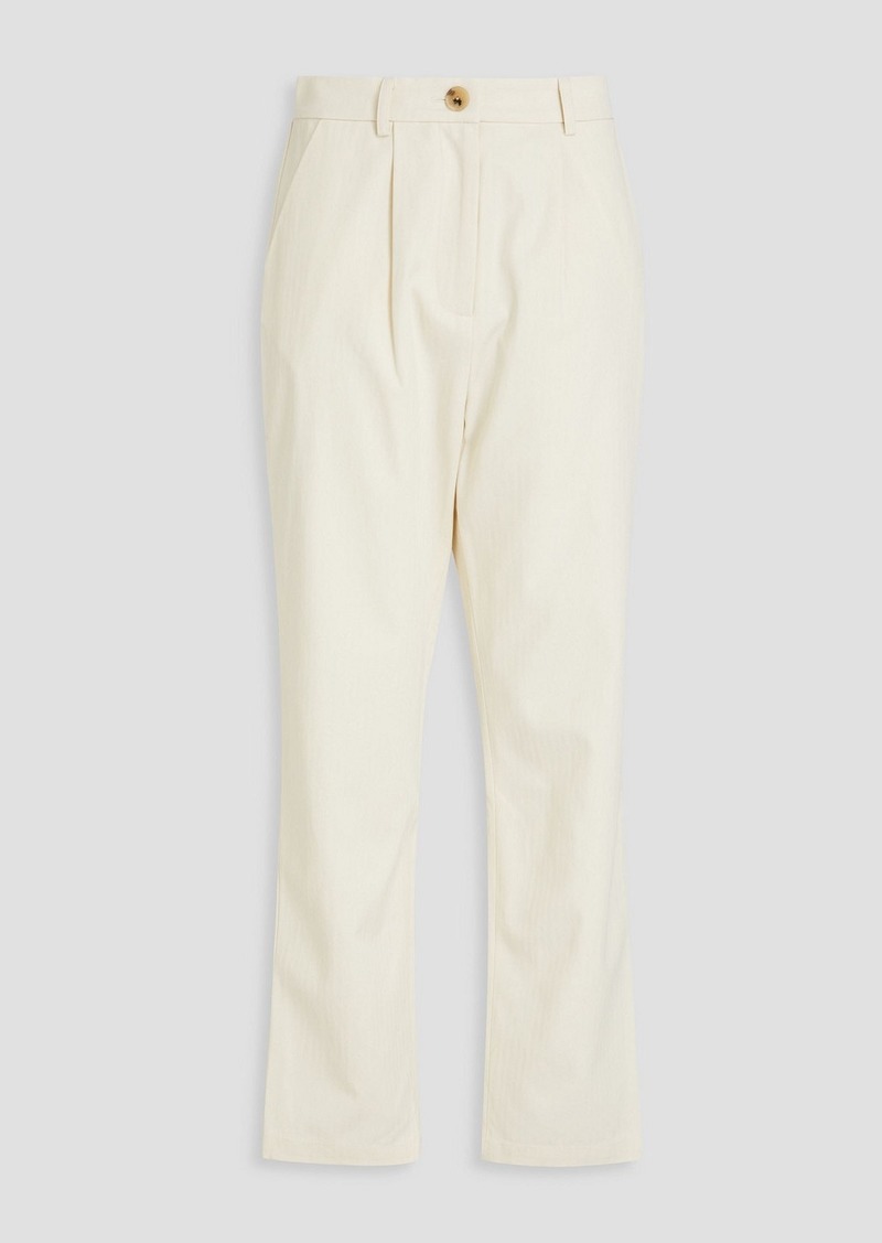 Mara Hoffman - Dita pleated Tencel™ and cotton-blend jacquard straight-leg pants - White - US 4