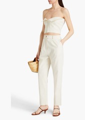 Mara Hoffman - Dita pleated Tencel™ and cotton-blend jacquard straight-leg pants - White - US 4